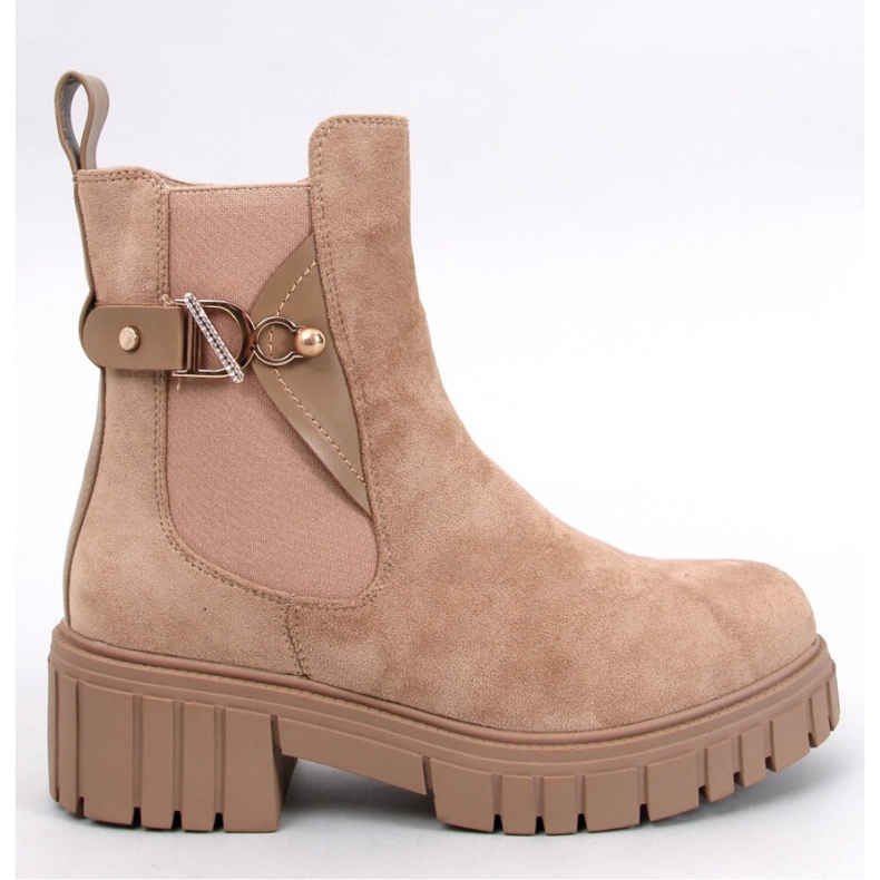 Botas Chelsea con plataforma beige