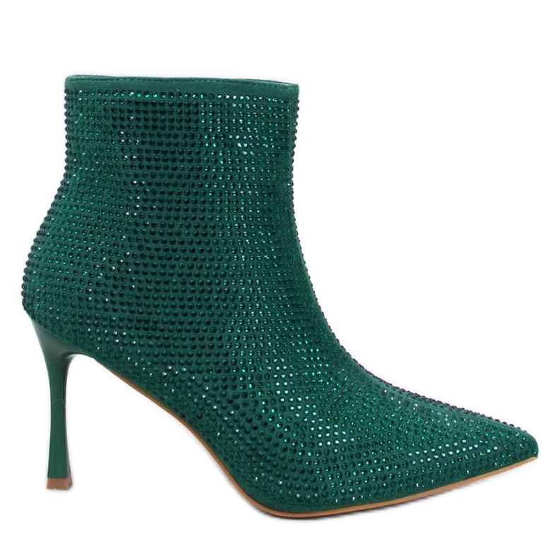 Botines de tacón con cristales Verdes