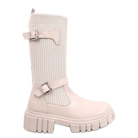 Botas de montar con parte superior flexible Beige