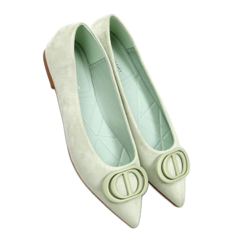 Bailarinas verdes con puntera almendrada