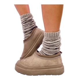 Botas de nieve cortas caqui beige