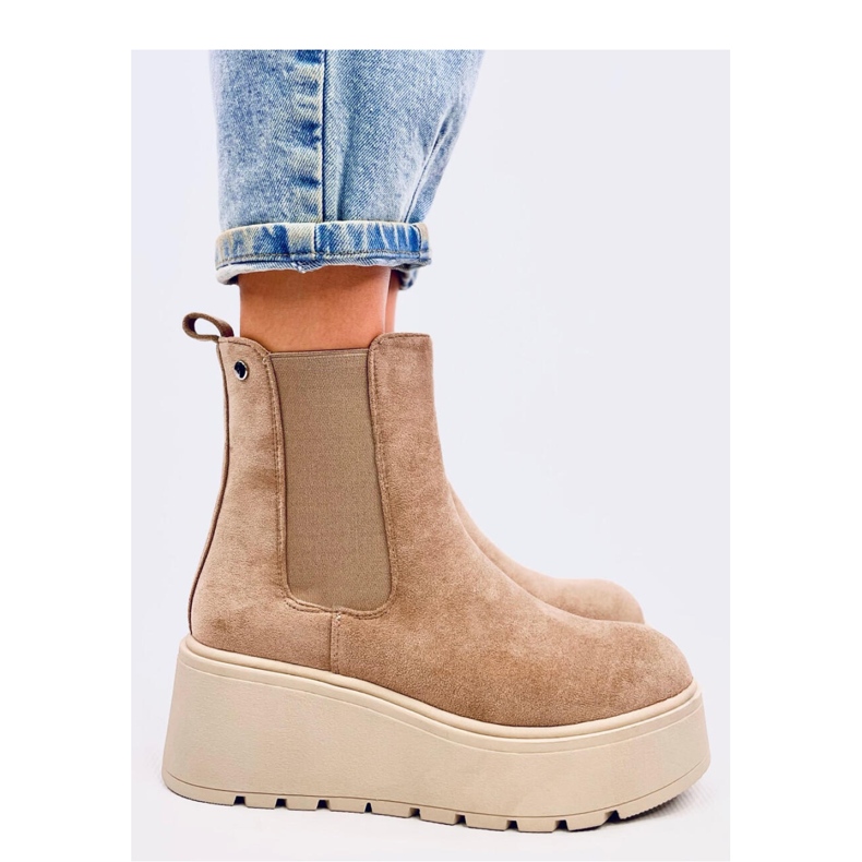 Botas Chelsea con plataforma Ronda Caqui - Inello beige