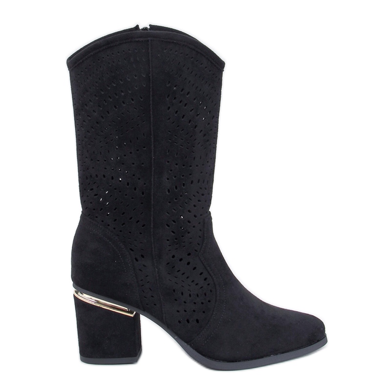 Botas tacón caladas negras negro Botas tacón caladas negras negro