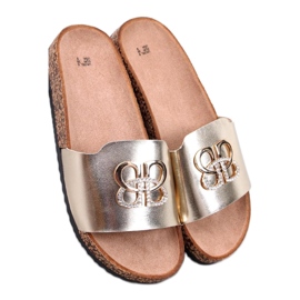 Chanclas de corcho con circonitas LT.GOLD dorado