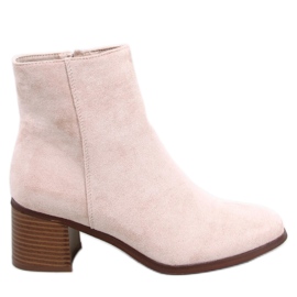 Botín tacón clásico beige