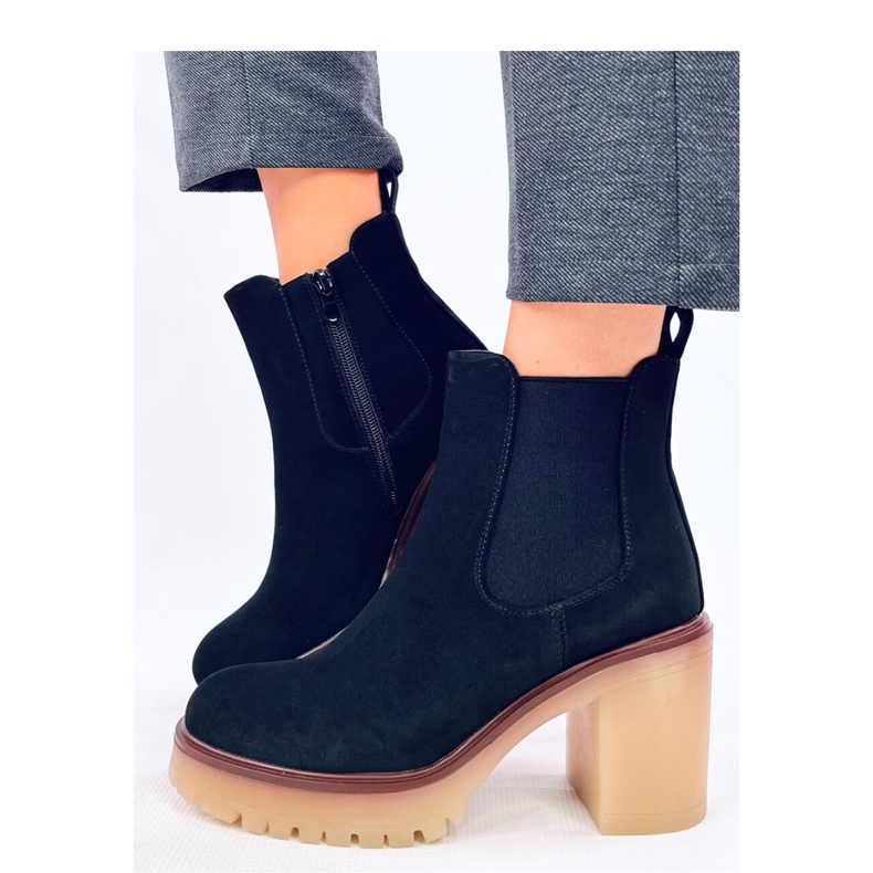 Botas con tacón ancho y protector Mattis Black - Inello negro