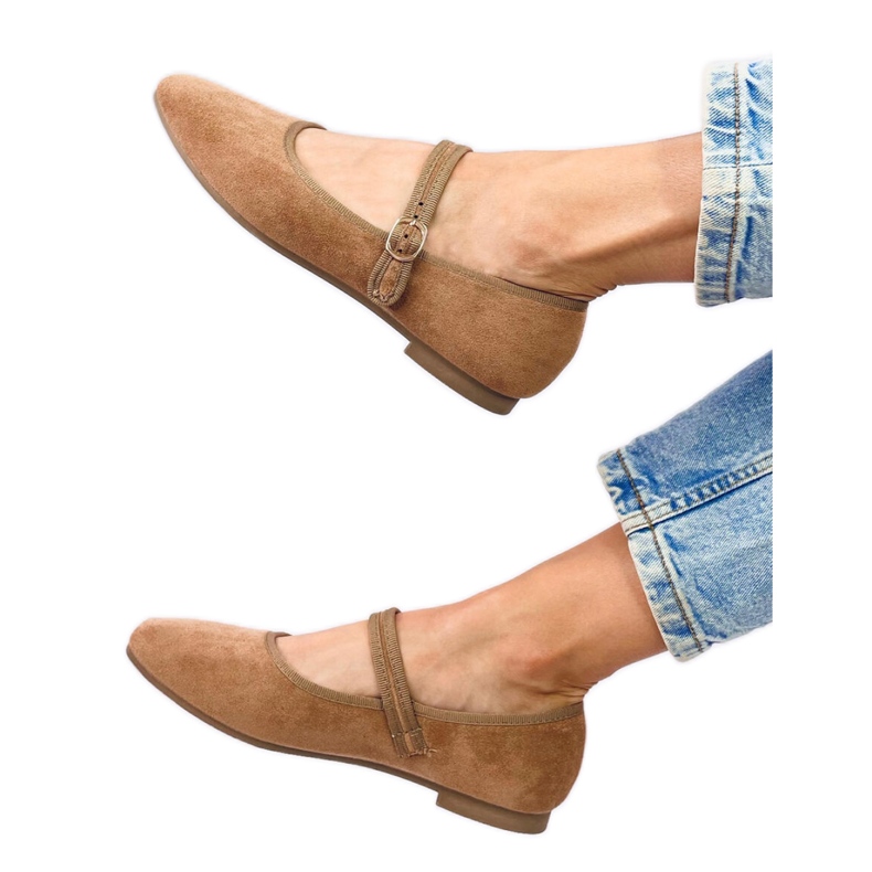Bailarinas estilo Mary Jane Khaki marrón