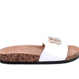Chanclas de corcho con circonitas blancas blanco