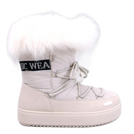 Botas de nieve de pelo beige