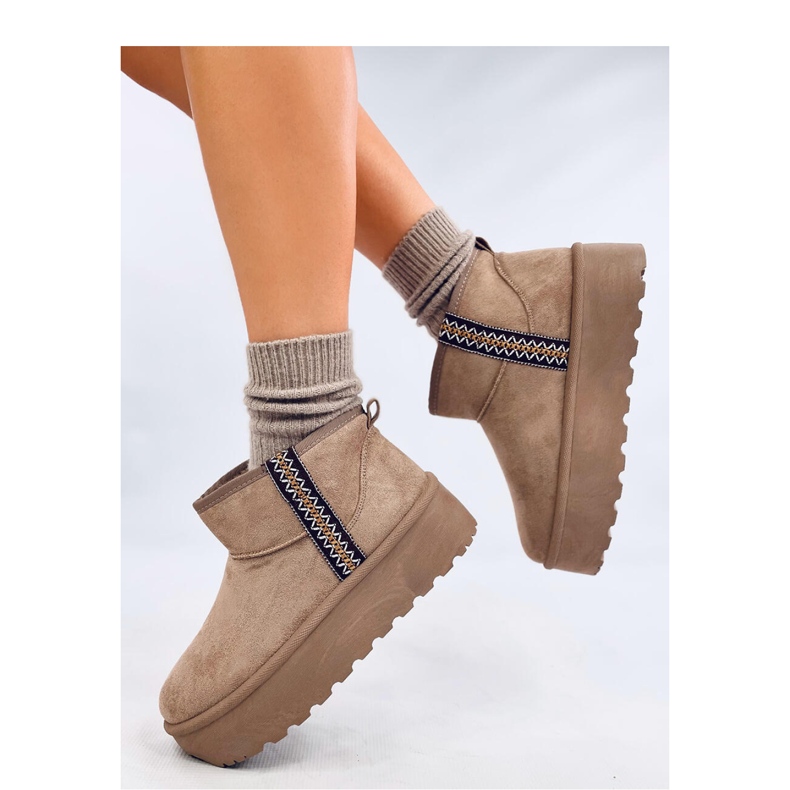 Weyan Khaki - Botas de nieve cortas con plataforma Inello marrón