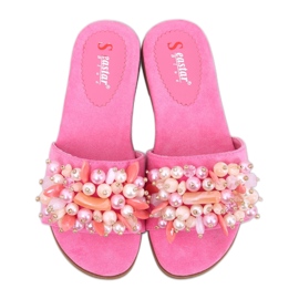 Babuchas con piedras de color Fucsia rosa