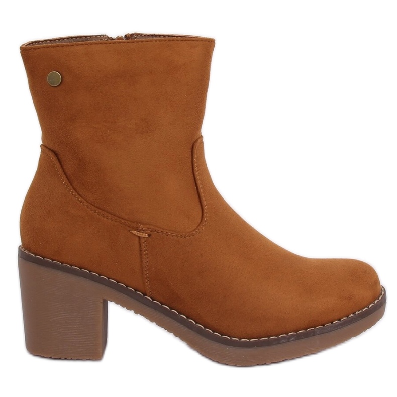 Botas Camel Con Tacones Altos De Goma marrón