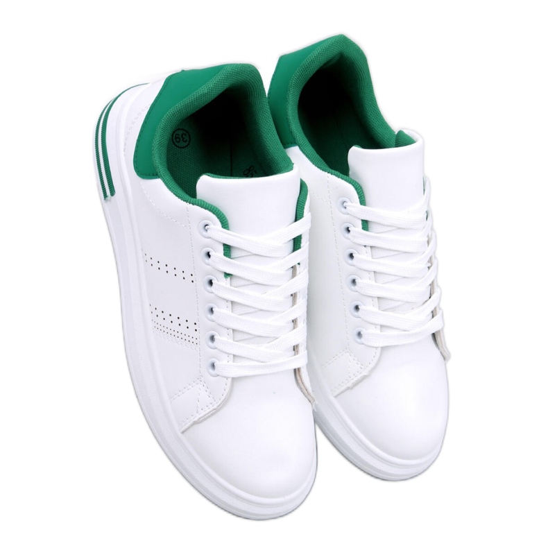 Zapatillas cuña verdes blanco
