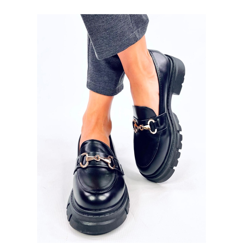 Mocasines Kyress negro suela alta - Inello