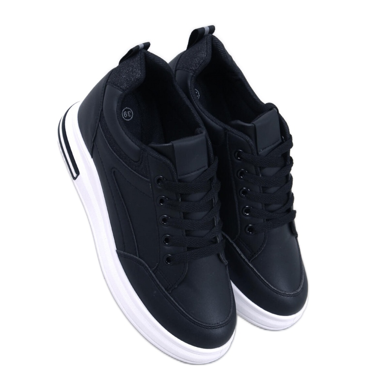Zapatillas cuña mujer Negro