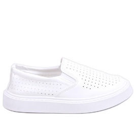 Zapatillas slip-on blancas caladas blanco