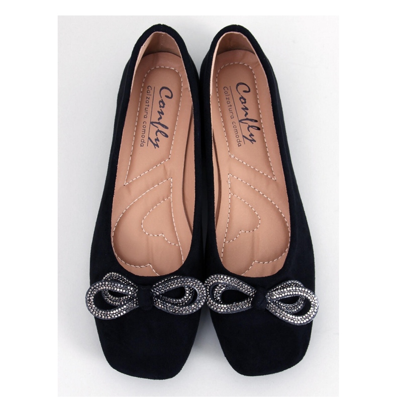 Bailarinas de ante con lazo Serna Nero - Inello negro
