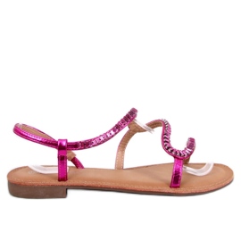 Sandalias con cristales fucsia rosa