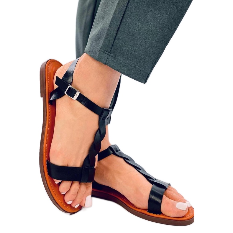 Sandalias planas mujer Negro