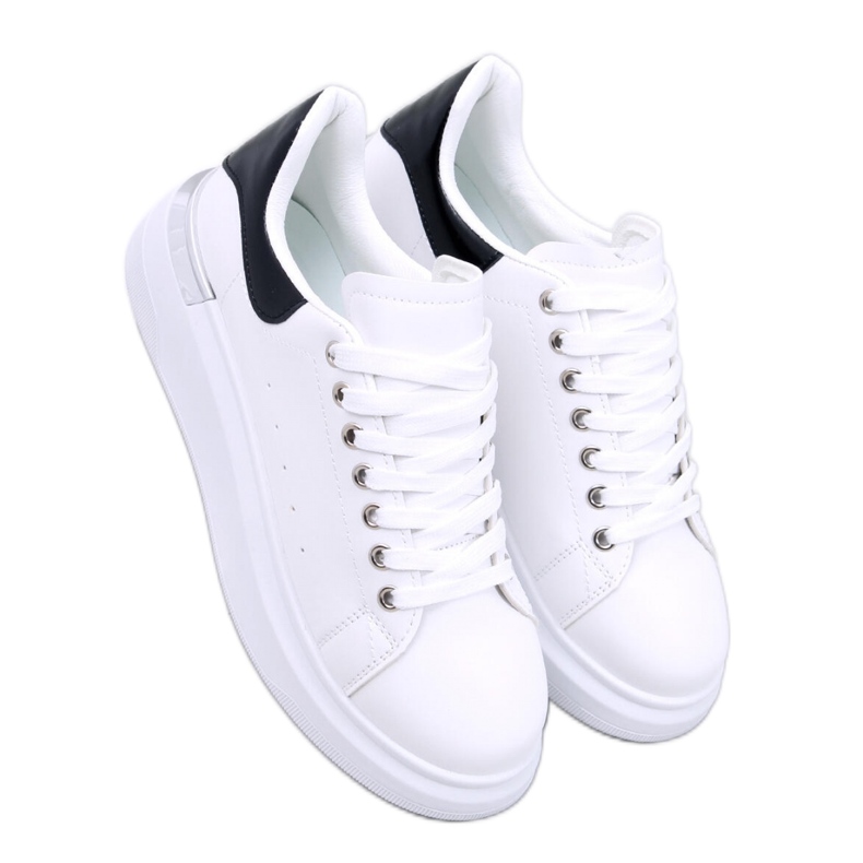 Zapatillas negras de mujer blanco