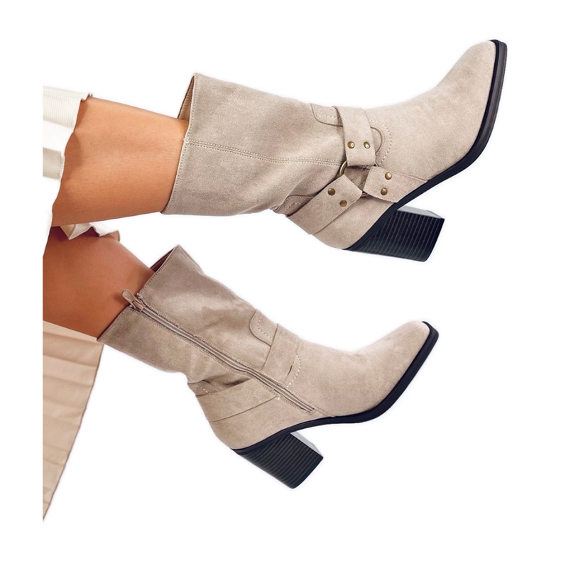 Botas cowboy ante beige