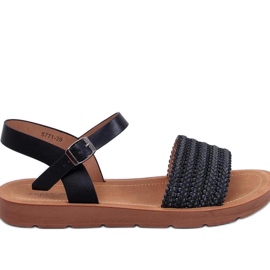 Sandalias estilo boho negras negro