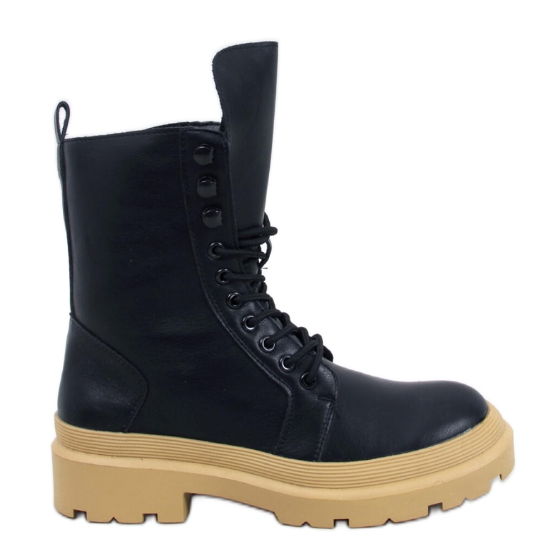 Botines con cordones y protector negro