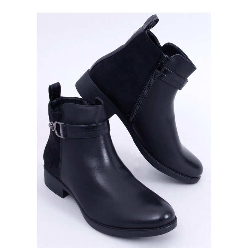 Botas Chelsea de mujer en ante flor Amil Negro - Inello