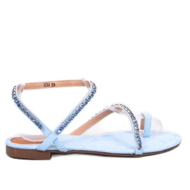 Sandalias chanclas con circonitas Ayless Azul - Inello