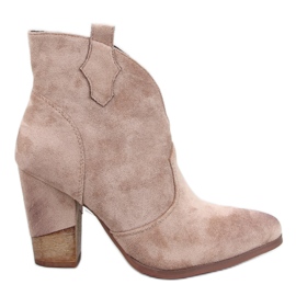 Botas cowboy tacón Sonett Caqui - Inello beige