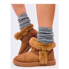Botas cortas emúes con pelo Sissoi Camel - Inello marrón