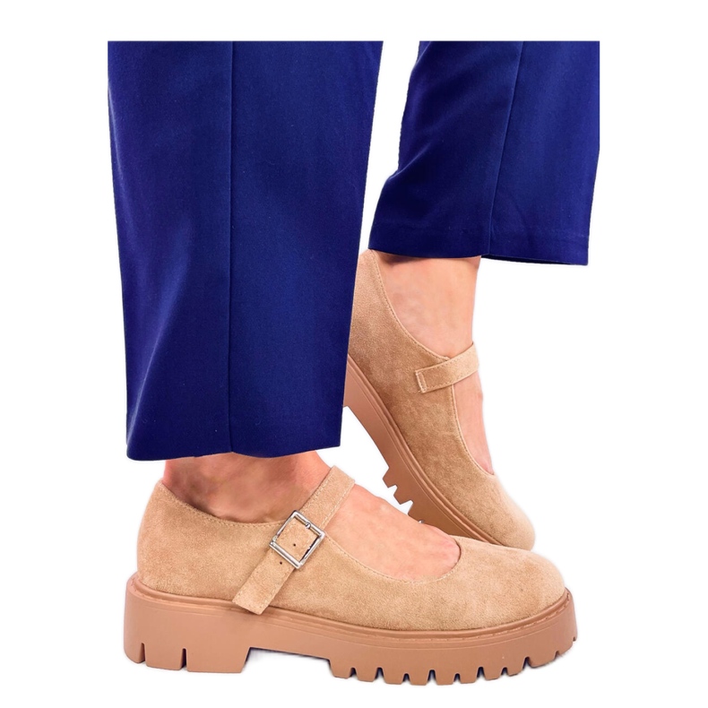 Holmess Bailarinas plataforma tiras caqui - Inello beige