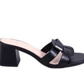 Sandalia Elegante chanclas tacón Lafar Negro - Inello