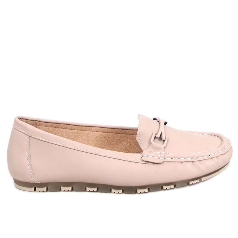 Mocasines clásicos con aplicación de piel Debell Beige - Inello