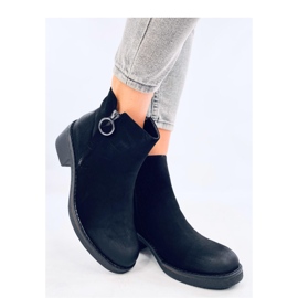 Botines tacón bajo de nobuk negro Levere - Inello