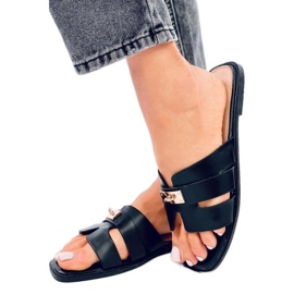 Sandalia chanclas de mujer Daudi negra - Inello negro
