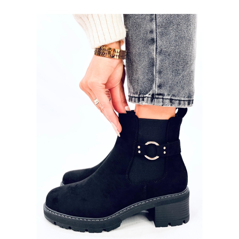 Botas Chelsea tacón bajo Airon Negro - Inello