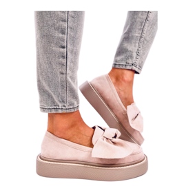 Tempelton Mocasines de ante rosa con lazo - Inello rosado
