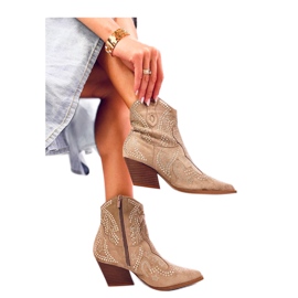 Lorenzo Botas cowboy caqui con piedras - Inello beige