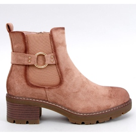 Botas Chelsea tacón bajo Airon Caqui - Inello marrón