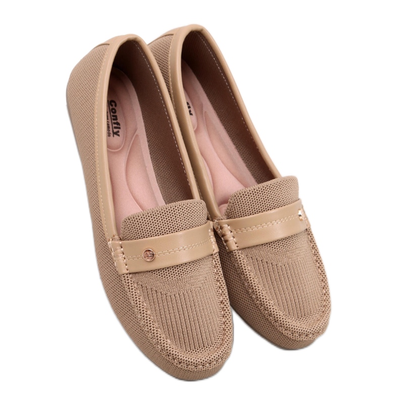 Mocasines de mujer suaves Yuriko Kaki - Inello beige Mocasines de mujer suaves Yuriko Kaki - Inello beige