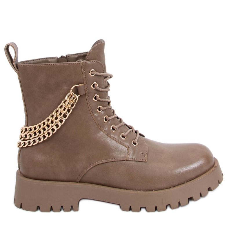 Kb9393 Botas bovver Tokyo Khaki con cadenas - Inello marrón