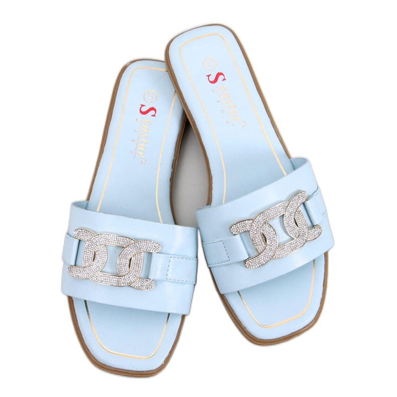 Sandalia chanclas Mille azul strass - Inello