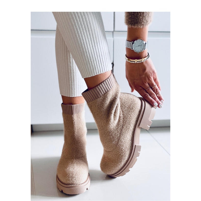 Botas calcetín Roanna Caqui - Inello beige