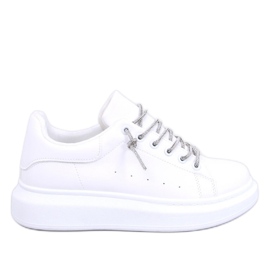 Deportivas con cordones de cristal Serie BLANCO/PLATA - Inello