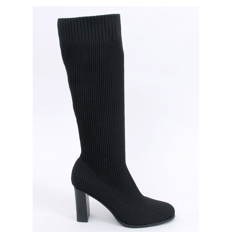 Claudia Botas calcetín tacón negro - Inello
