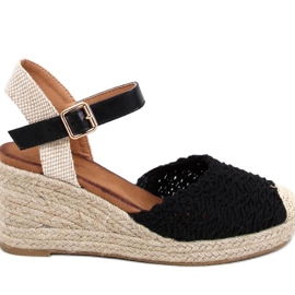 Morelli Sandalias cuña alpargatas negras - Inello negro