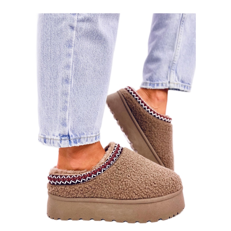 Botas de nieve cortas con piel de oveja Lamb Khaki - Inello marrón