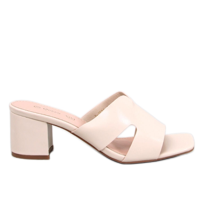 Sandalia chanclas tacón Vallon beige - Inello