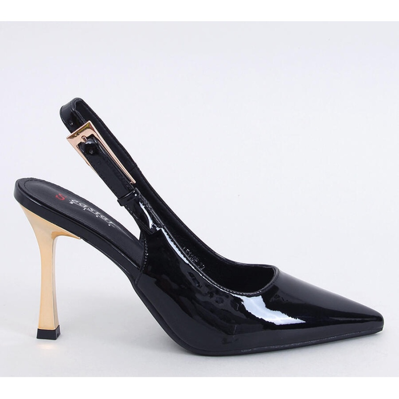 Stilettos de charol con tacón abierto Mariot Negro - Inello